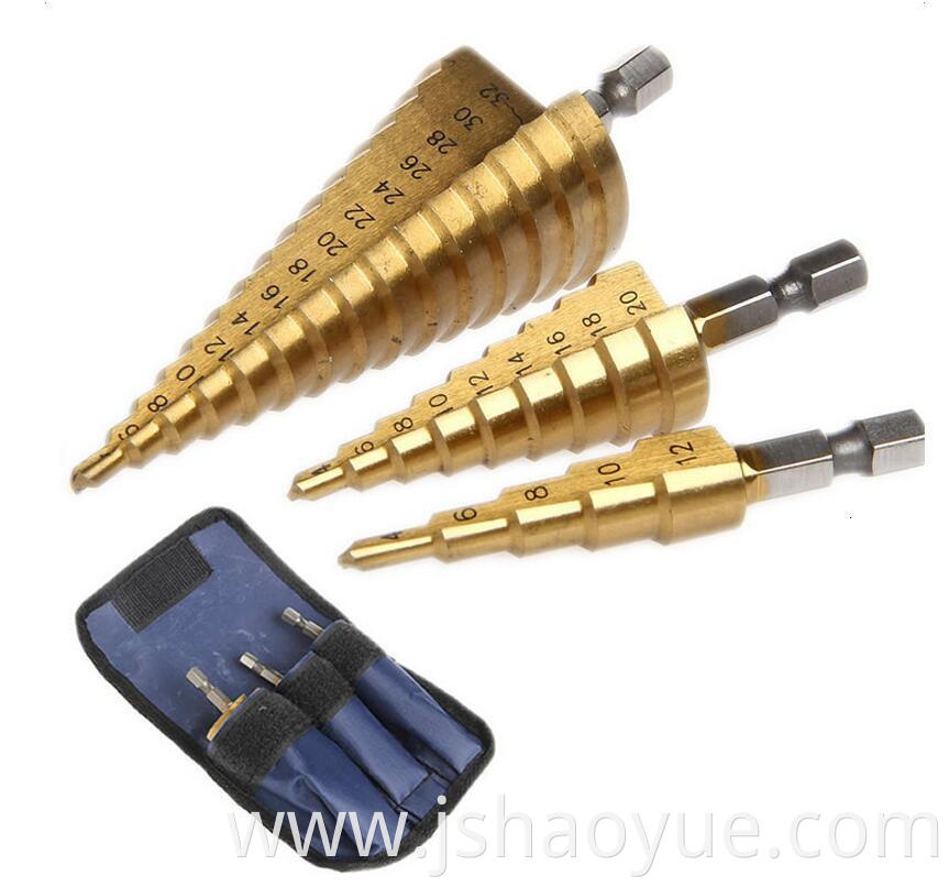 Step Drill Bit Set Cone Hole Cutter